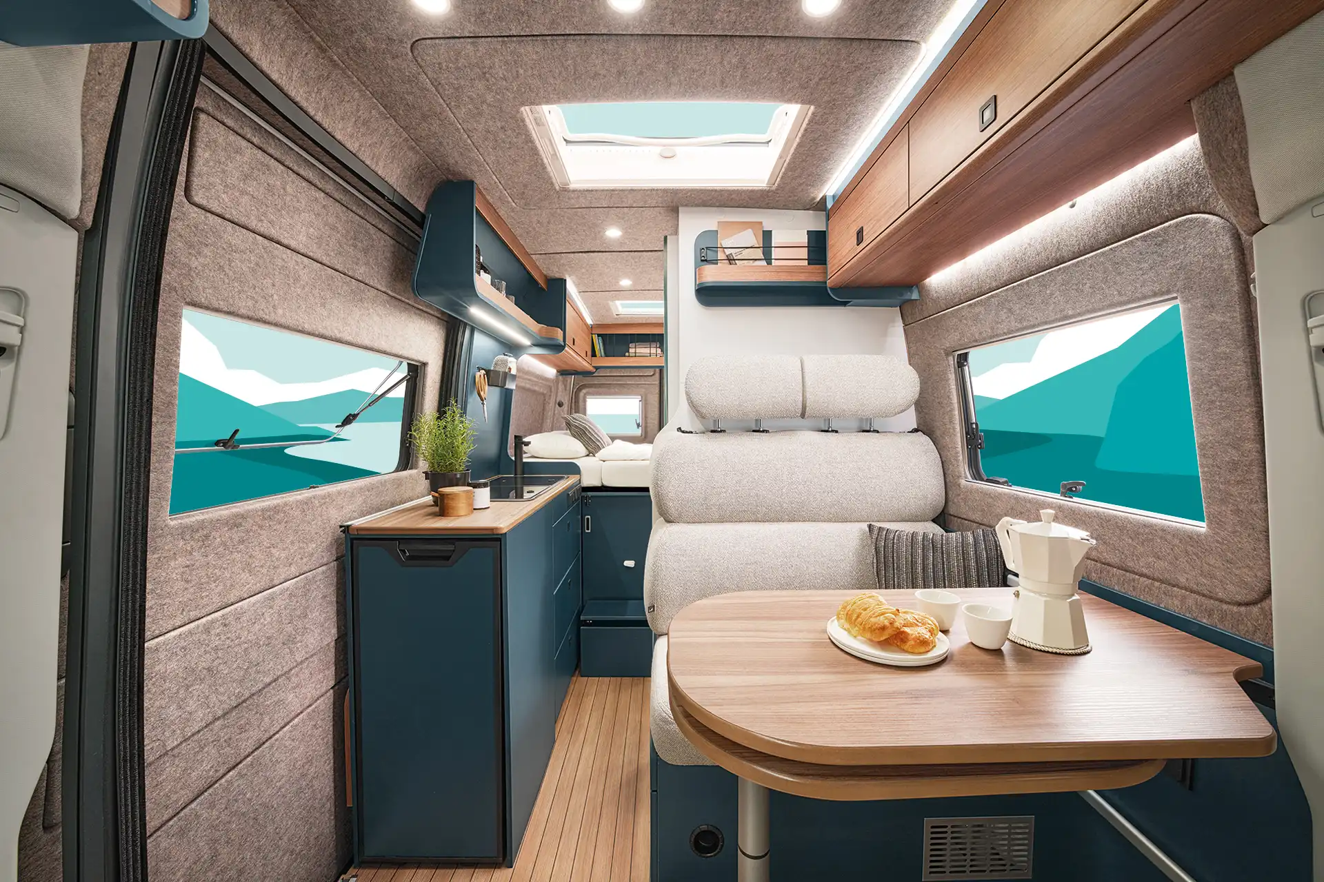The fabric combination Toledo Sand presents itself harmoniously and creates a stylish, inviting atmosphere.